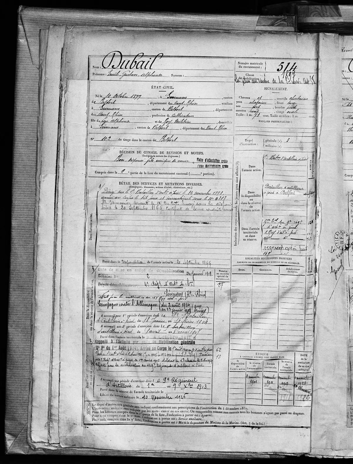 Registre Matricule