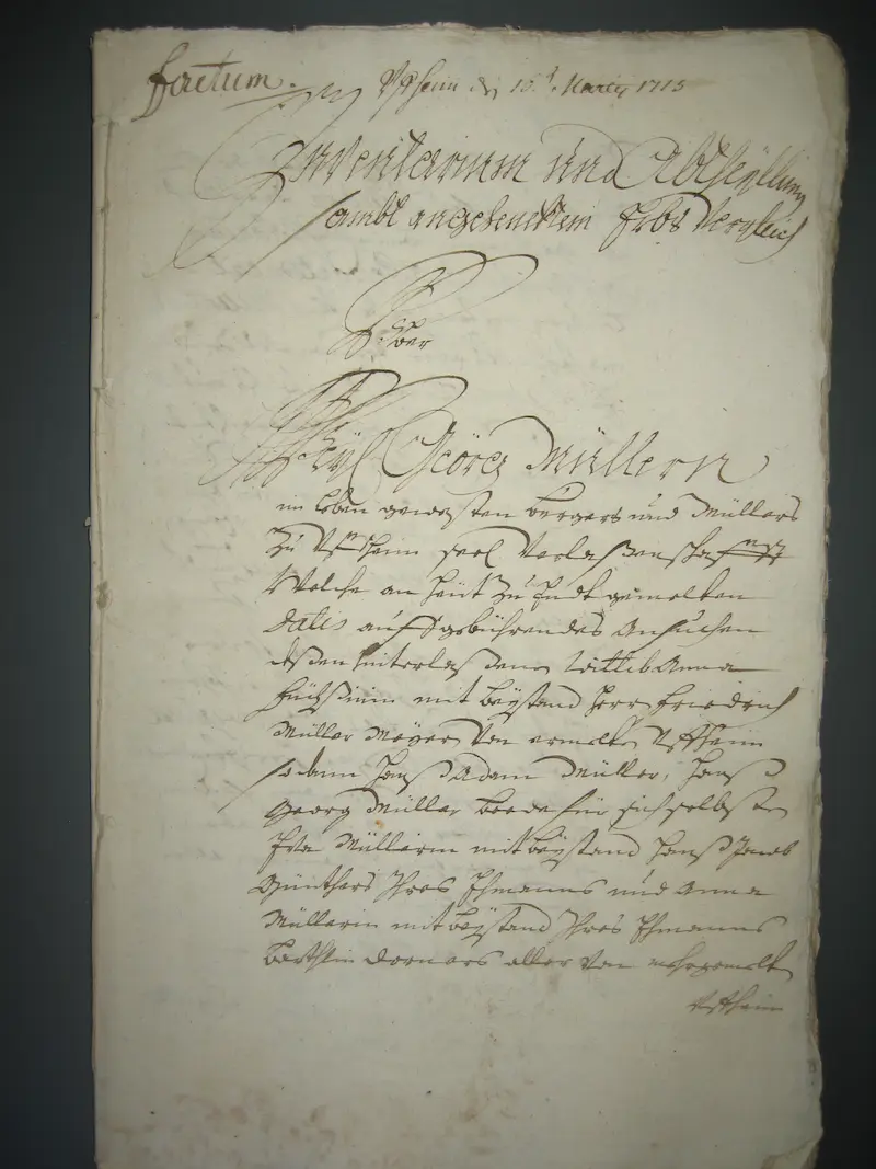 Inventaire après décès de Georges Müller en Allemand Gothique de 1715